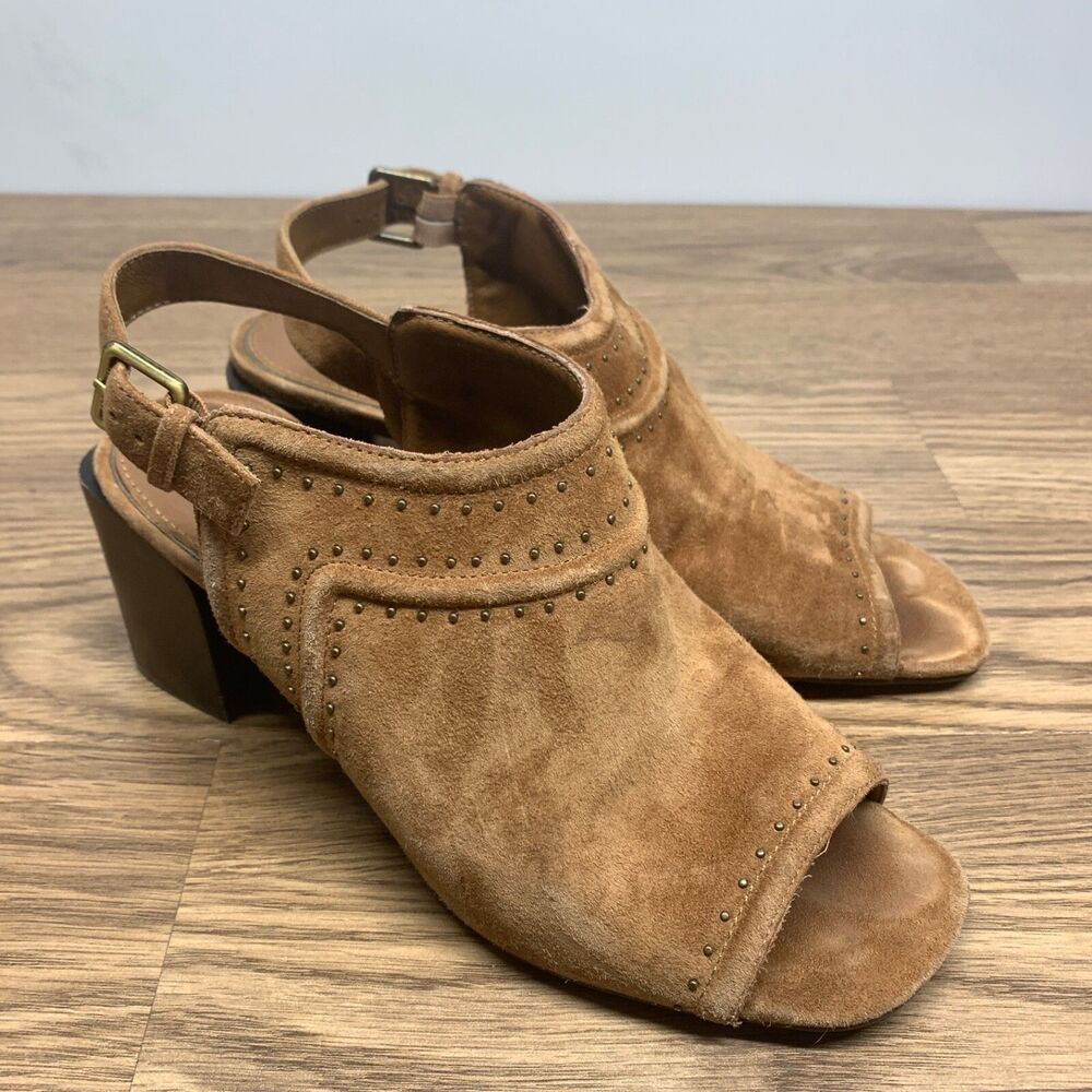 Donald Pliner Women's Penny Suede Pump Sandals Chestnut Brown Size 7.5 M